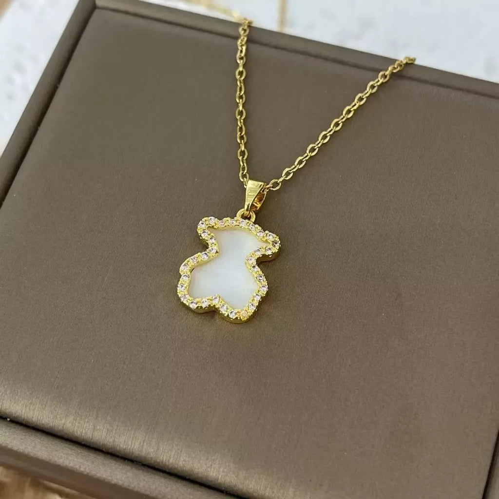 18K Gold-Plated Bear Pendant Necklace