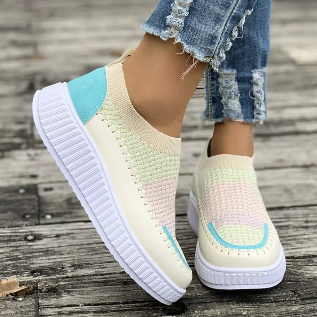Round Toe Platform Slip-Ons