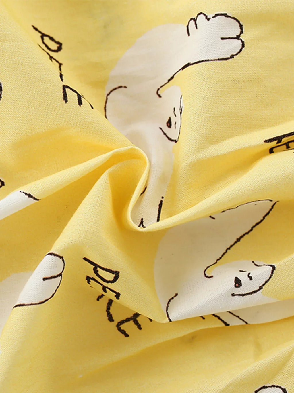 Children's Peace Dove Print Button-Down Ruffle Sleeve Dress