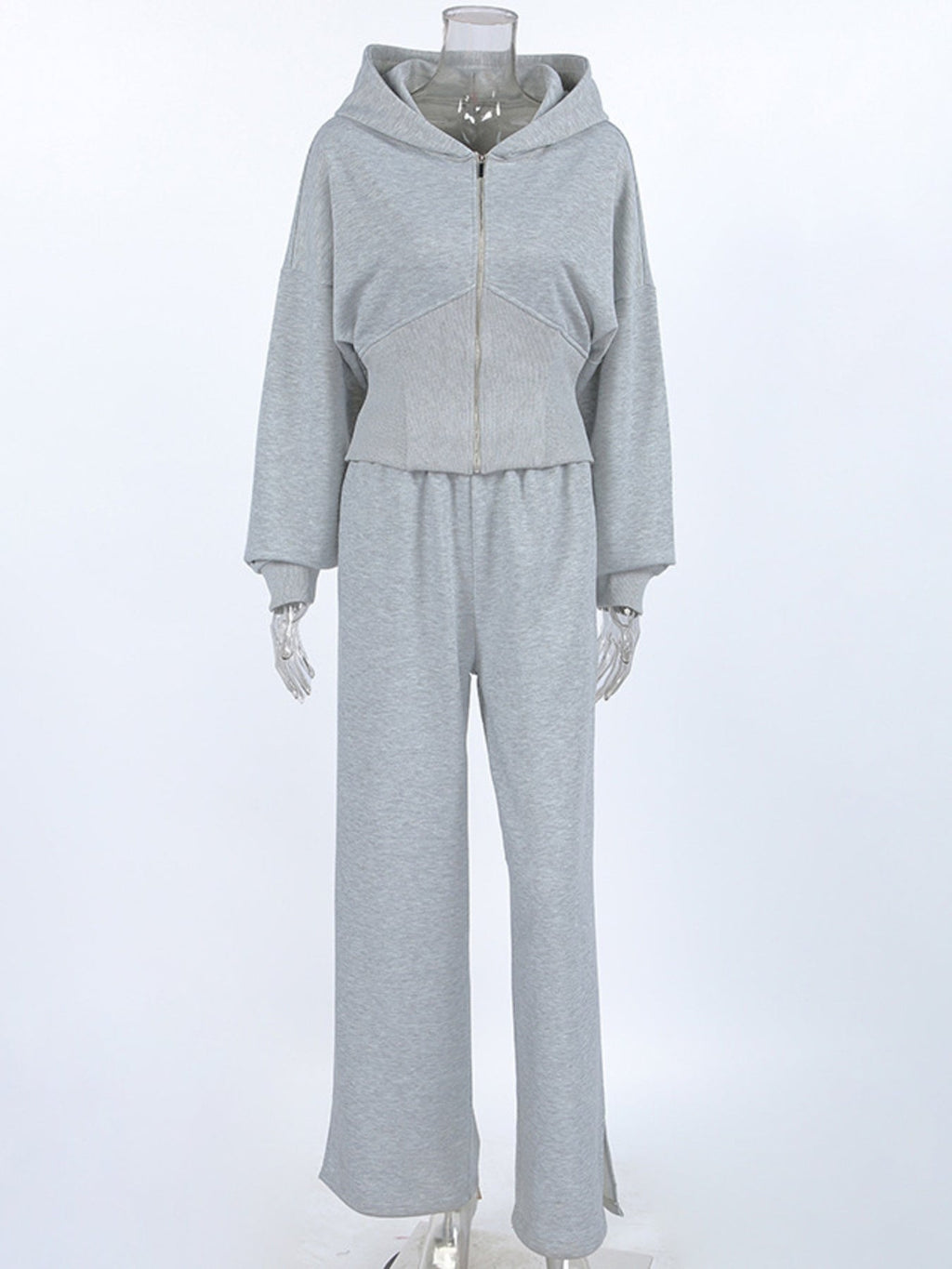 Zip Up Hoodie & Wide Leg Pants Set