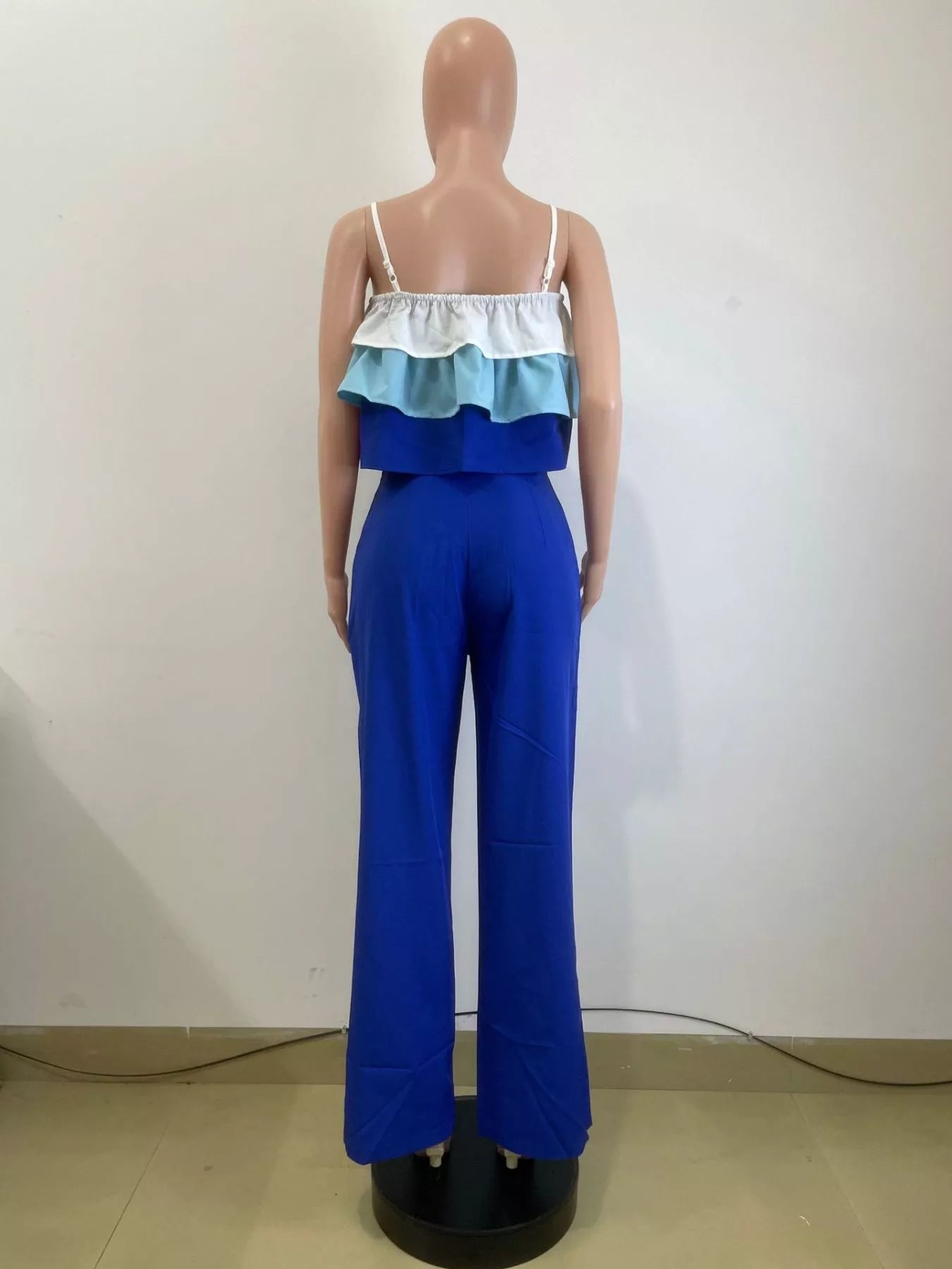 Layered Ruffle Crop Top and Pants Set