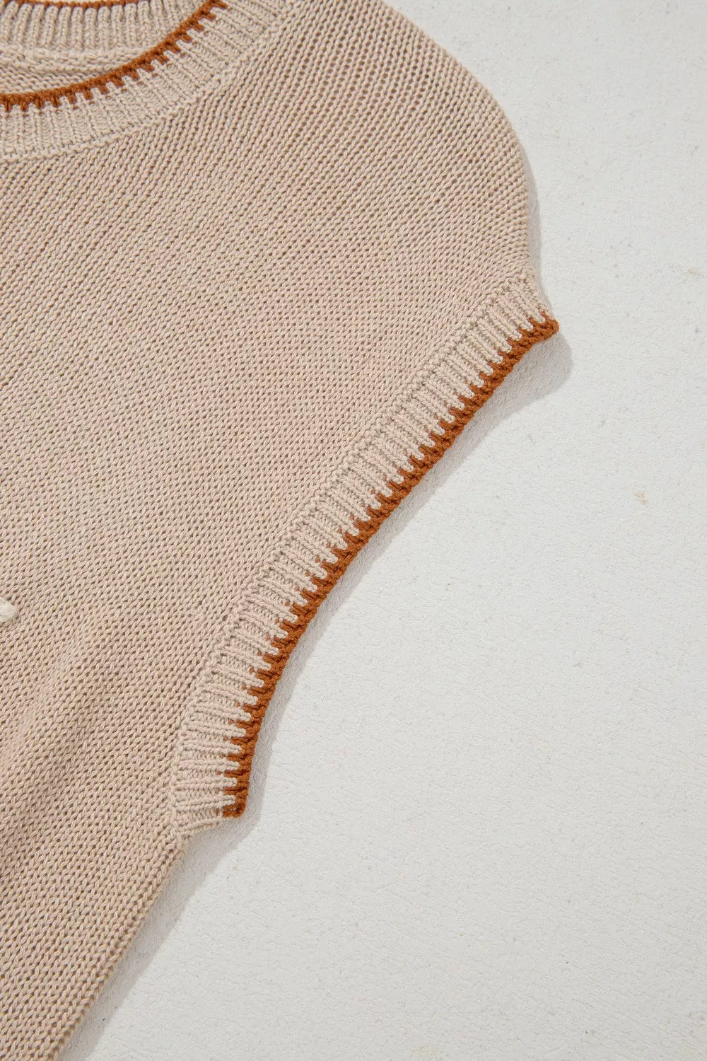 Contrast Trim Knit HOWDY Western Sweater Vest