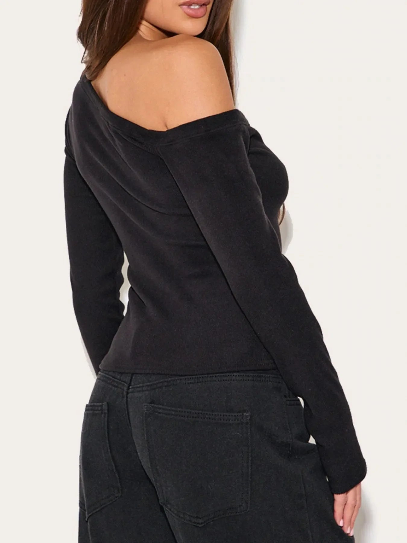 Asymmetrical Neck Button Up Cardigan
