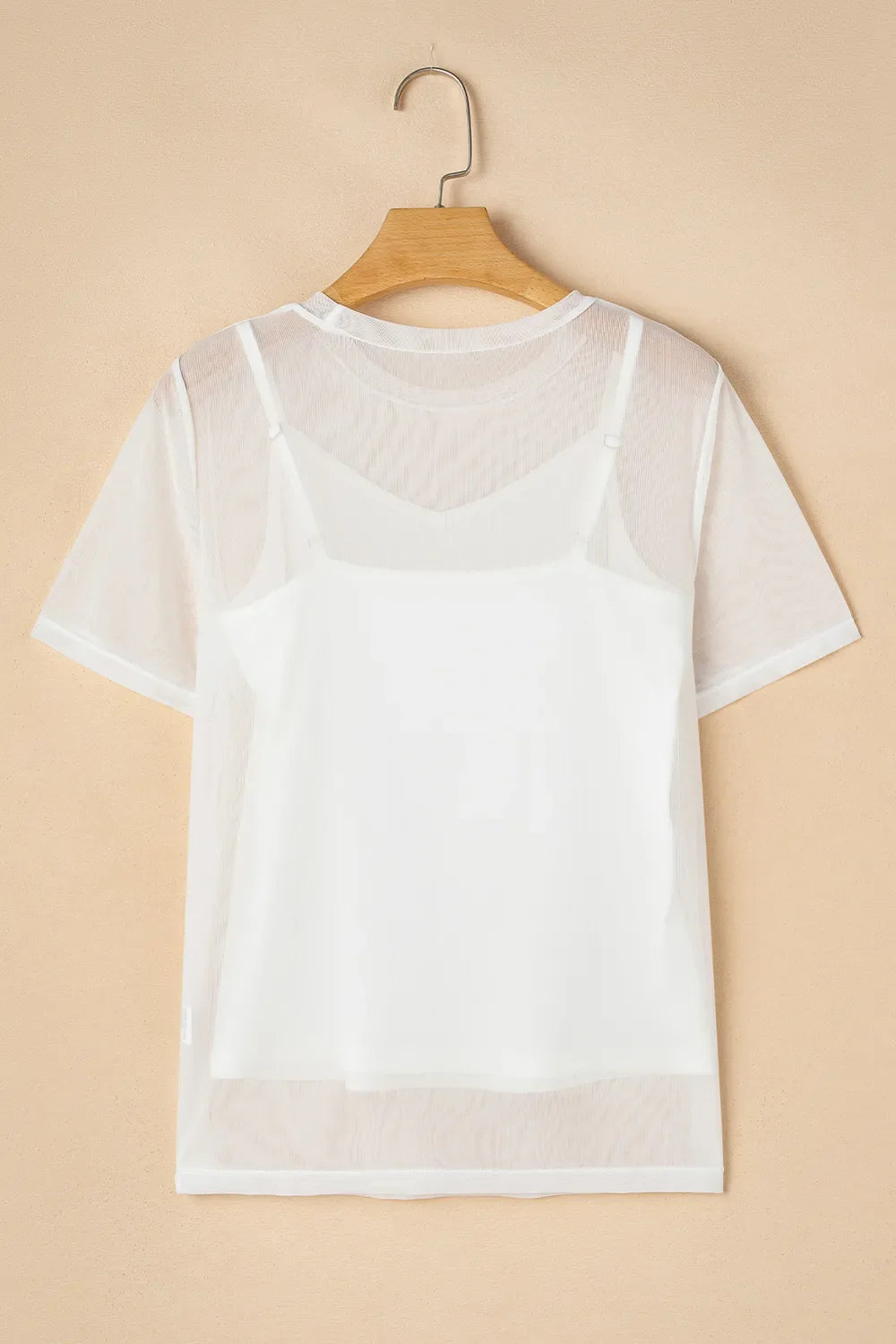 V-Neck Cami and Round Neck Short Sleeve Cover Up Set