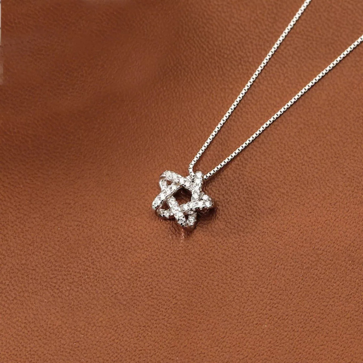 925 Sterling Silver Zircon Star Necklace