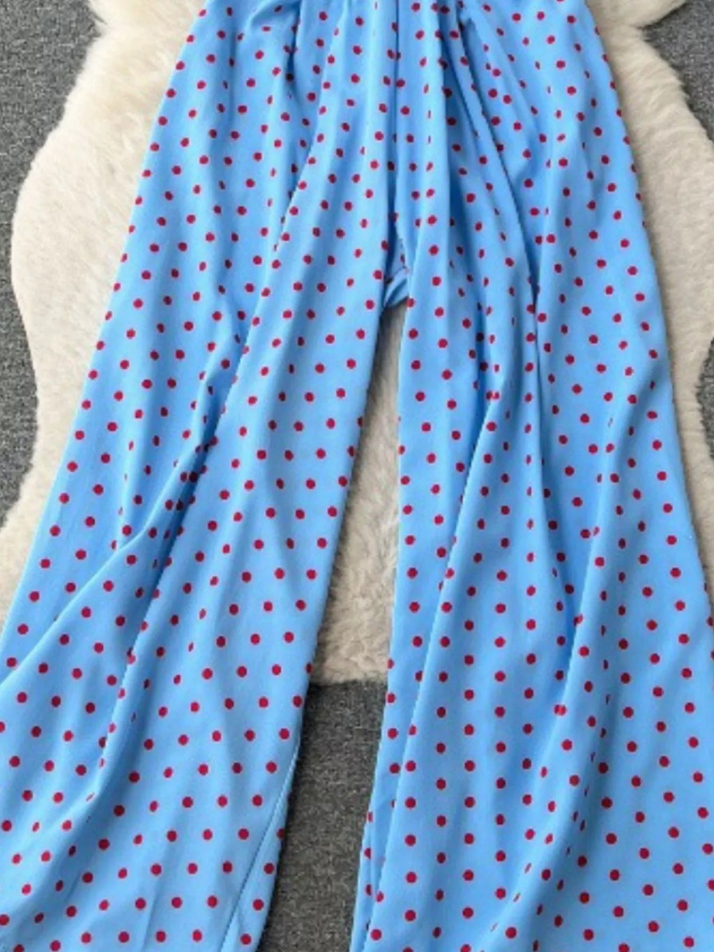 Smocked V-Neck Wide Leg Jumpsuit