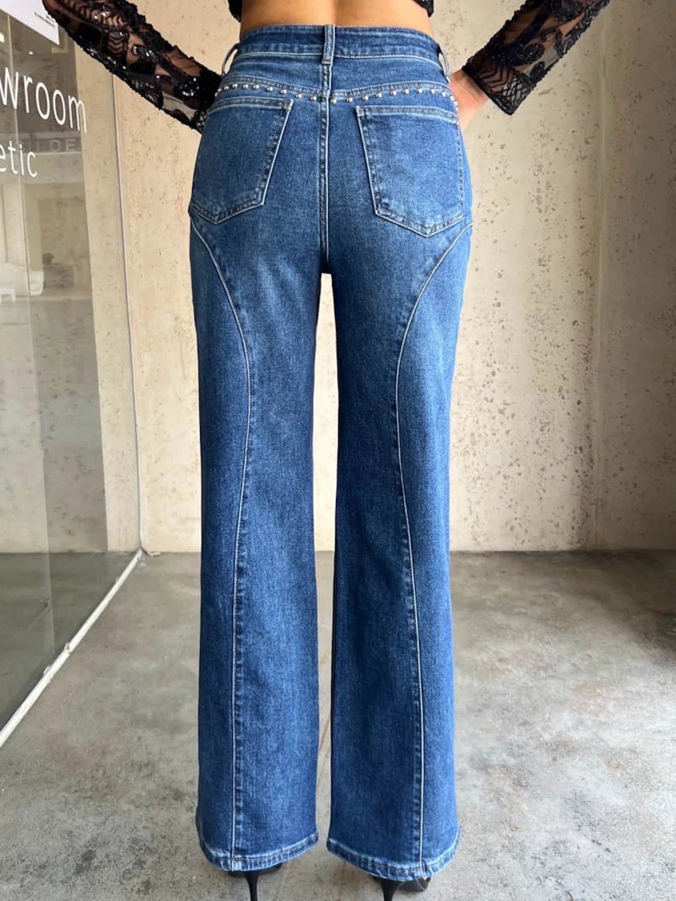 Studded Wide Leg Jeans