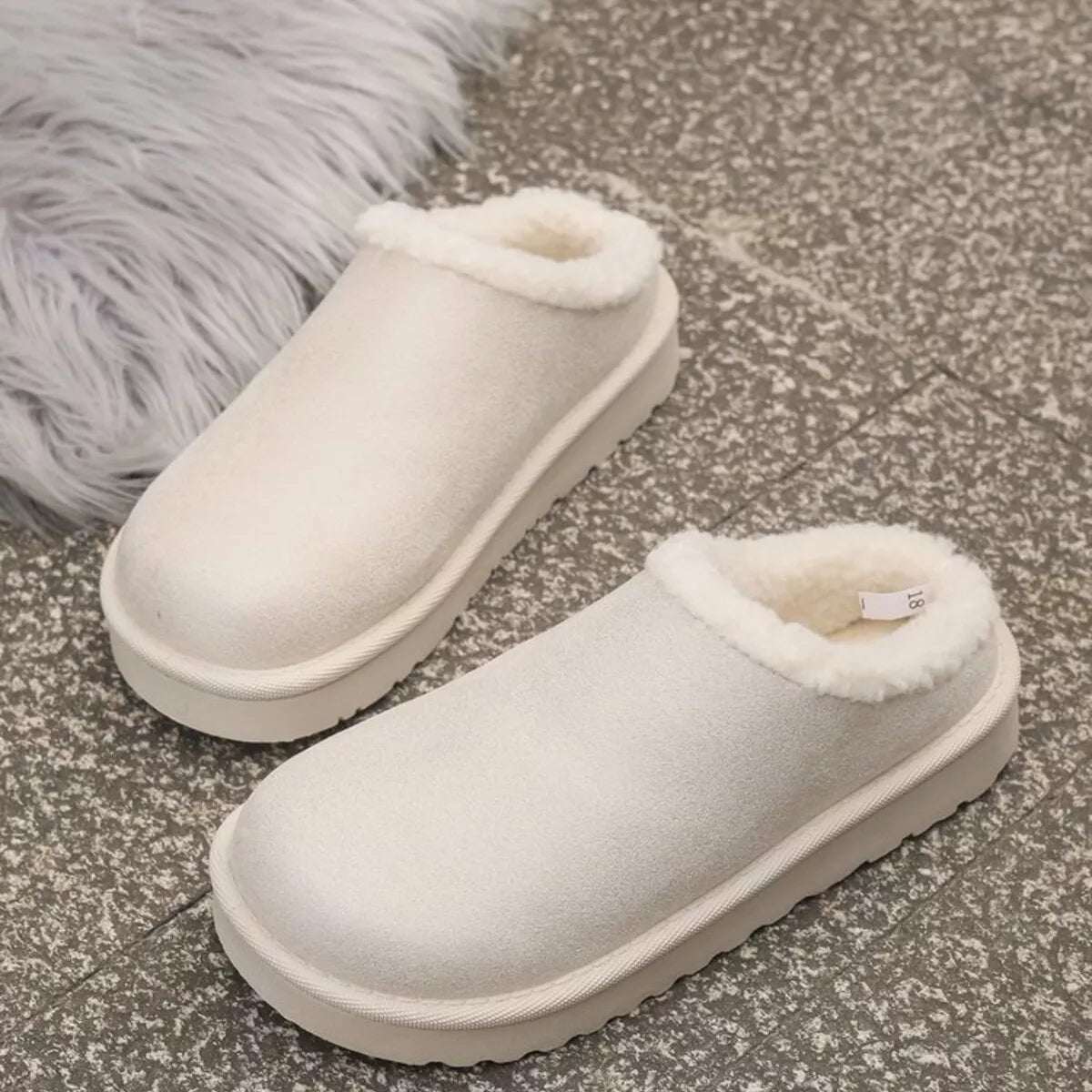 Cozy Plush Lined Platform Slippers