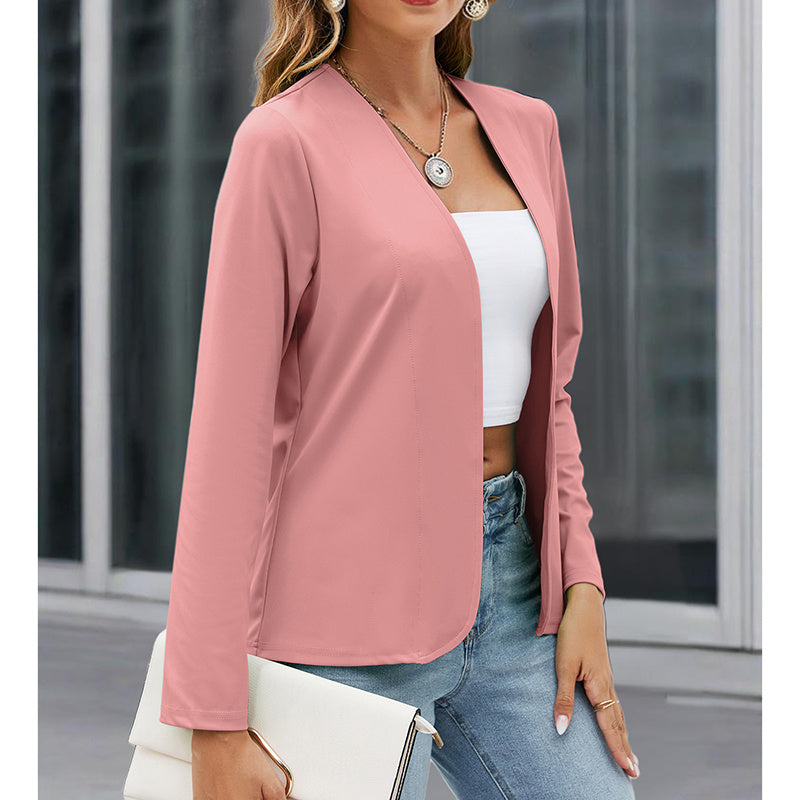 Women’s Plus‑Size Open‑Front Casual Blazer