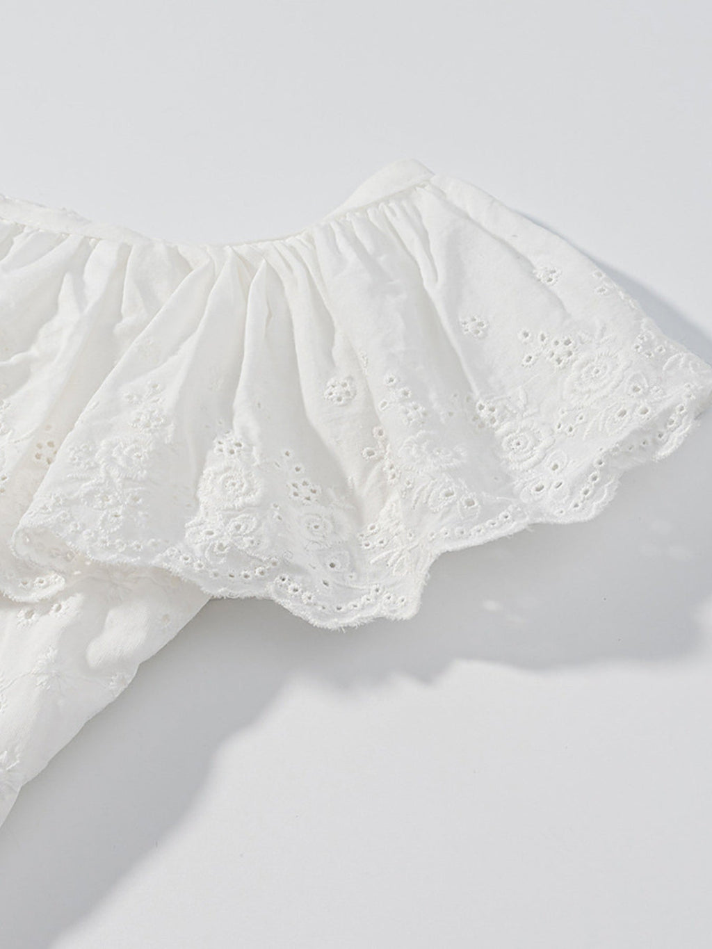 Lace Up Back Eyelet Ruffle Trim Tank