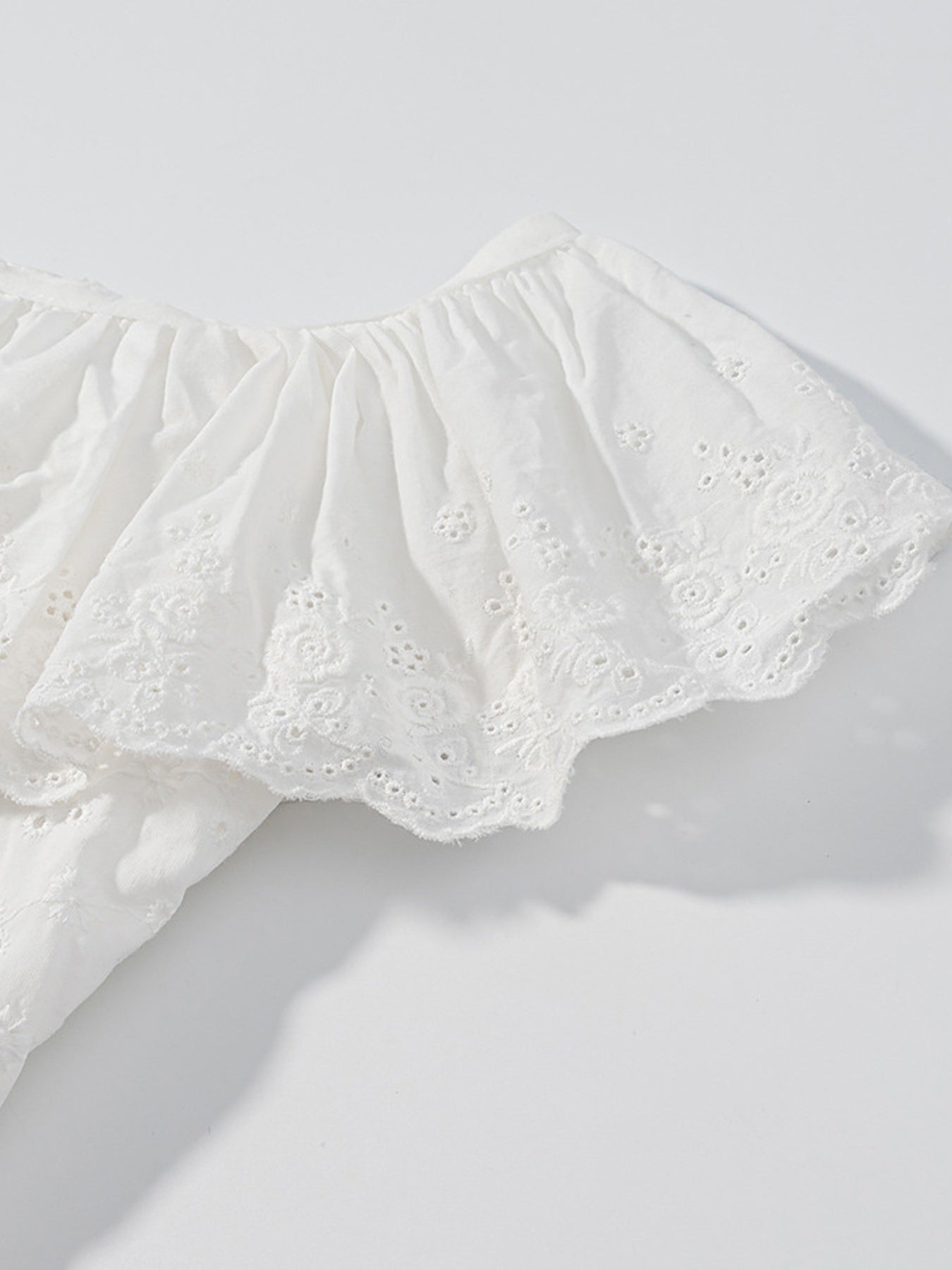 Lace Up Back Eyelet Ruffle Trim Tank