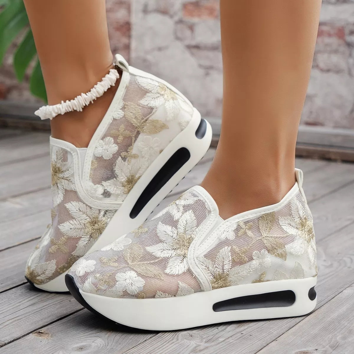 Round Toe Platform Slip-Ons