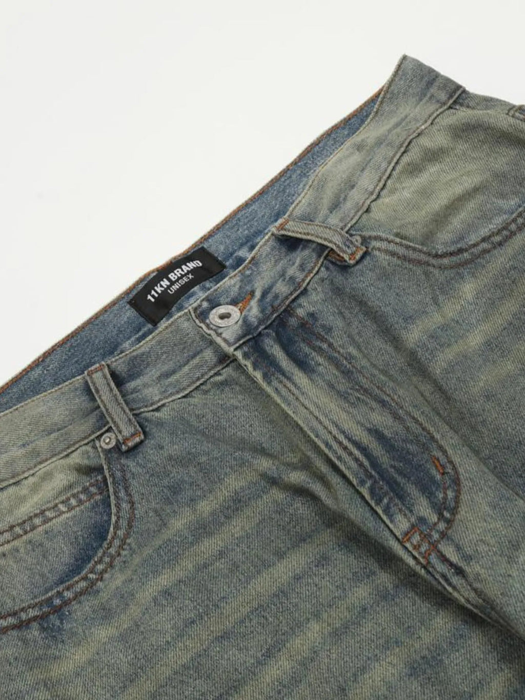 Men's Distressed Slim Bootcut Washed Jeans