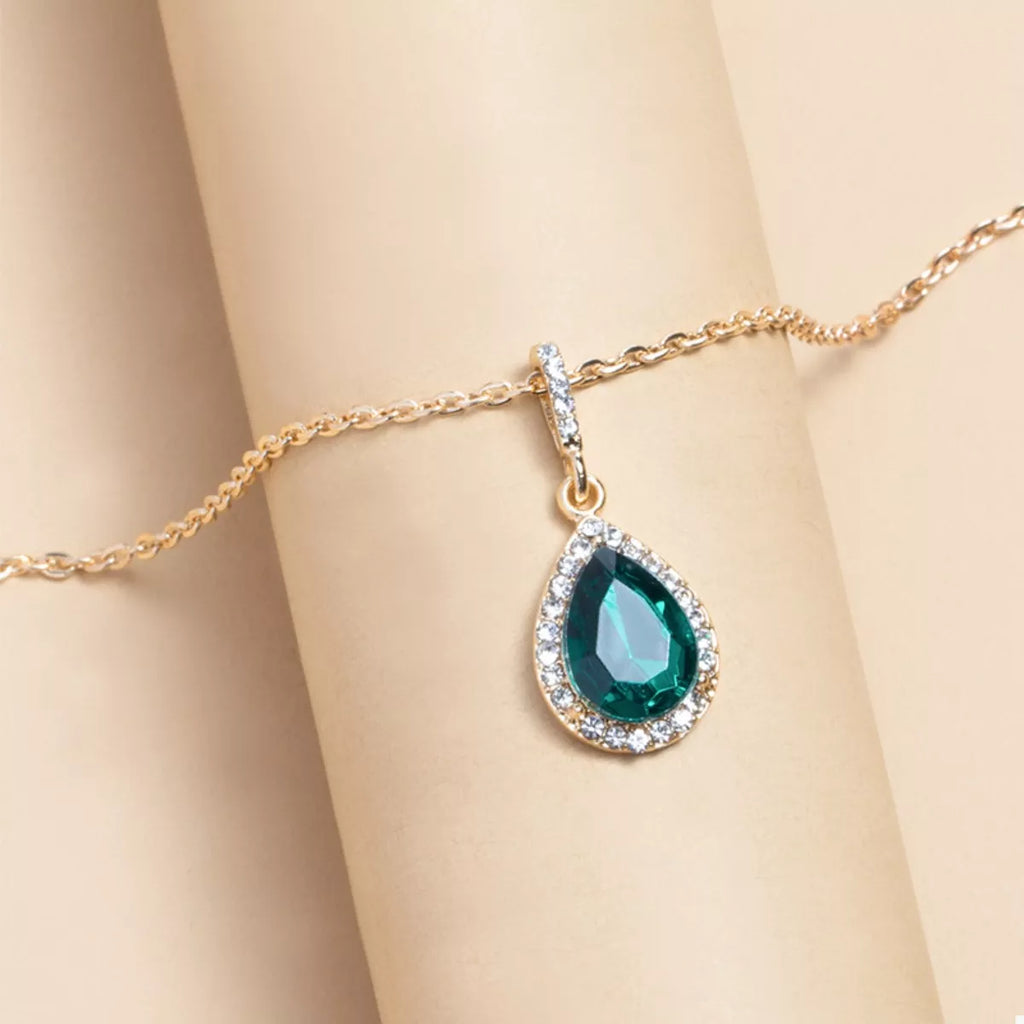 18K Gold-Plated Teardrop Pendant Necklace