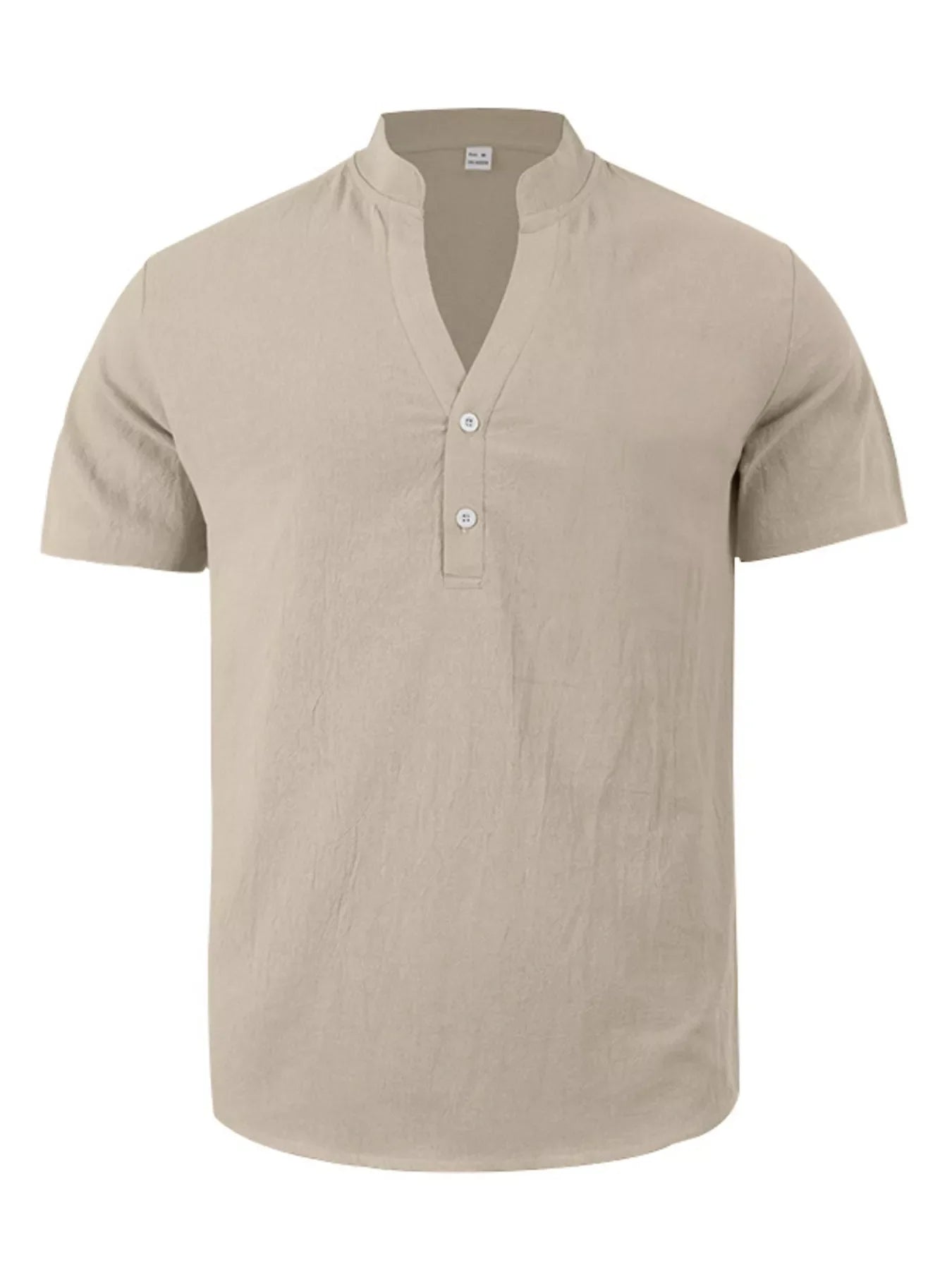Men's Full Size Casual Linen Blend Short Sleeve Shirt Plus Size