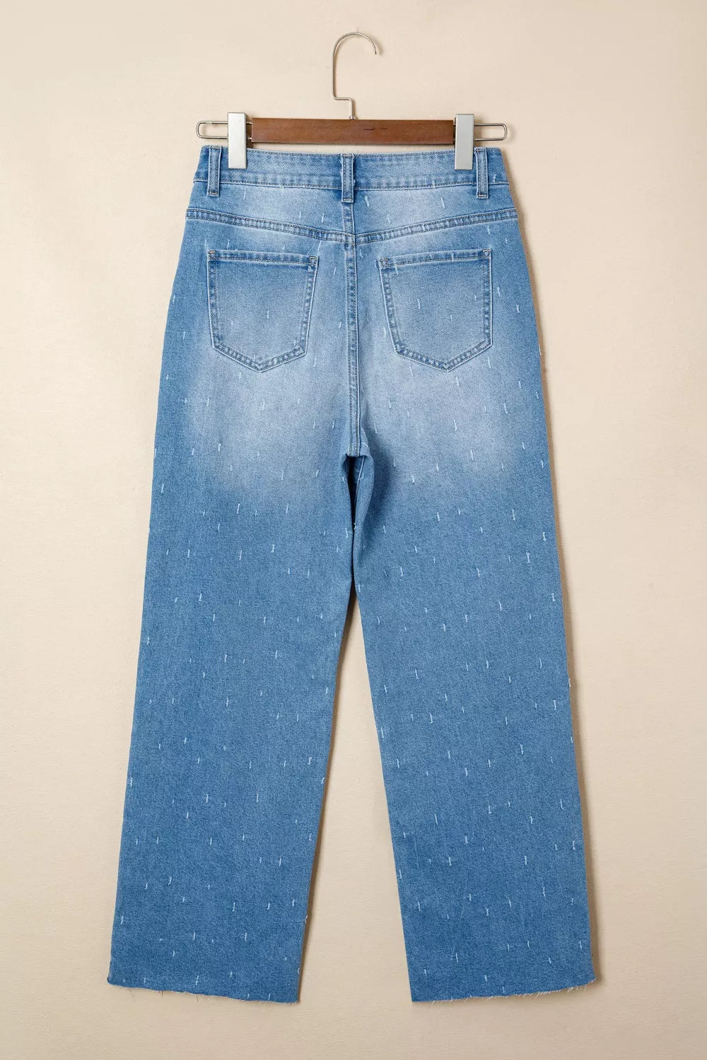 Distressed Detail Tummy Control Raw Hem Jeans