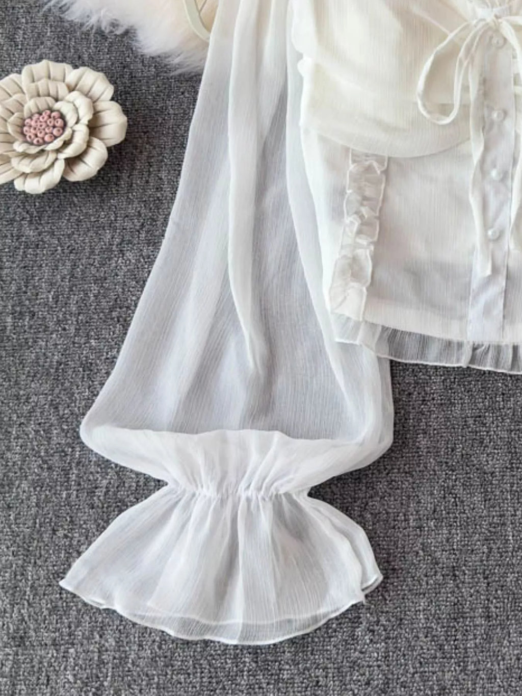 Frill Flounce Sleeve Blouse
