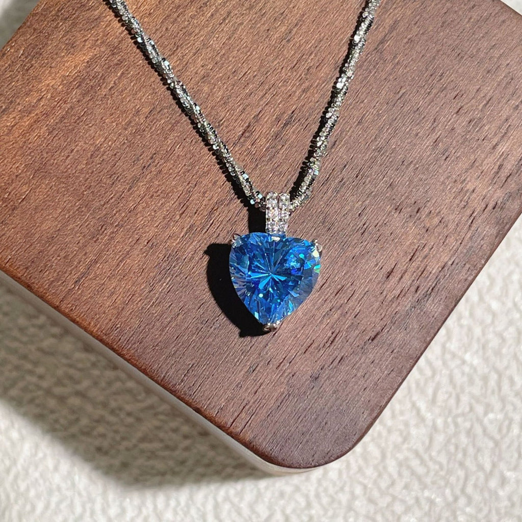 925 Sterling Silver Zircon Heart Necklace