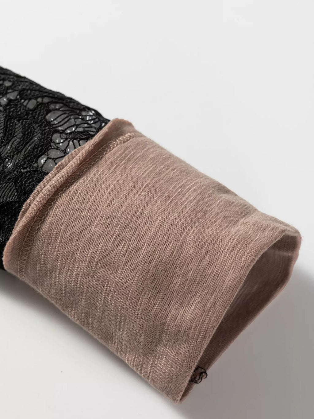 Sheer Lace Patchwork Casual Long Sleeve Tee