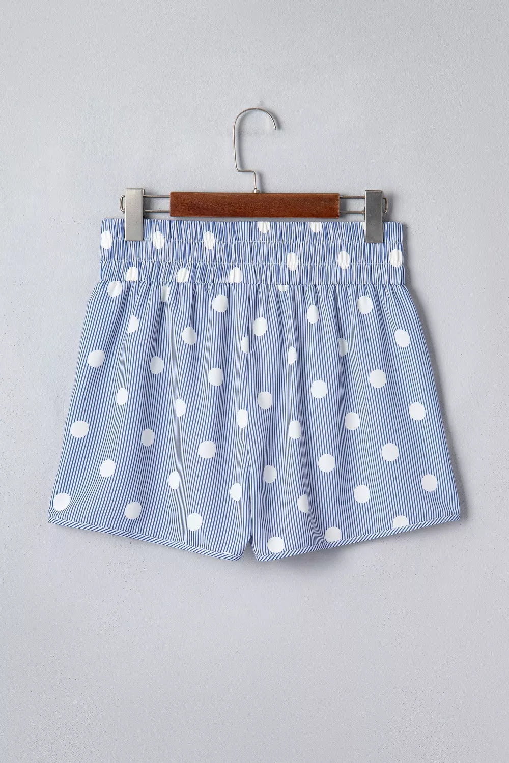 Polka Dot Striped Elastic Waist Shorts