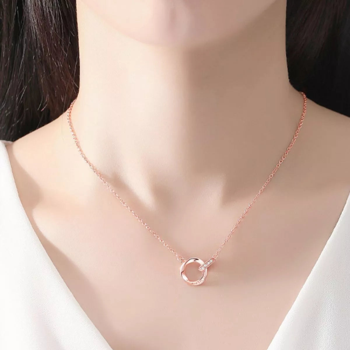 18K Rose Gold-Plated 925 Sterling Silver Necklace