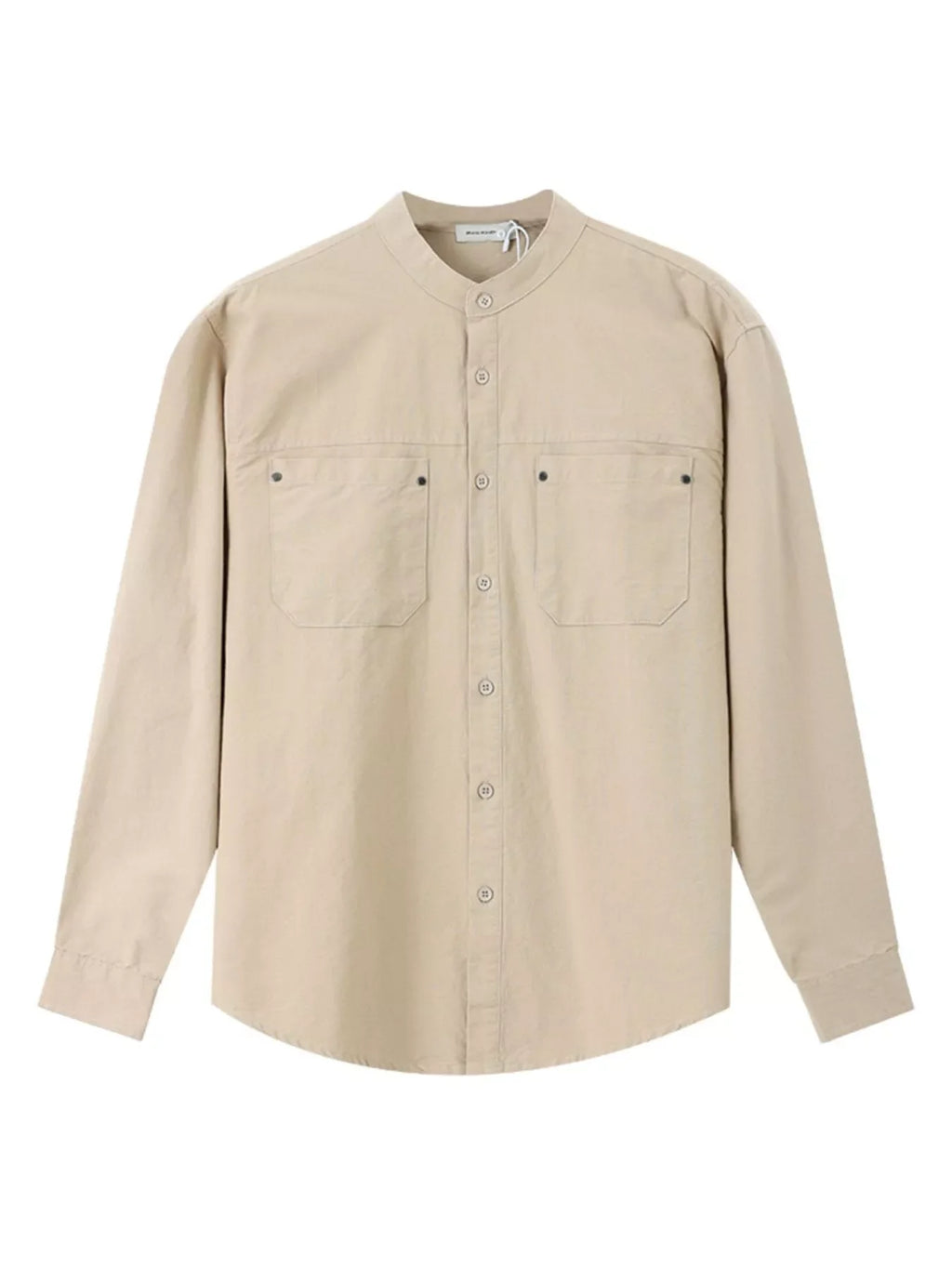Men's Plus Size Casual Long Sleeve Shirt with Double Chest Pockets