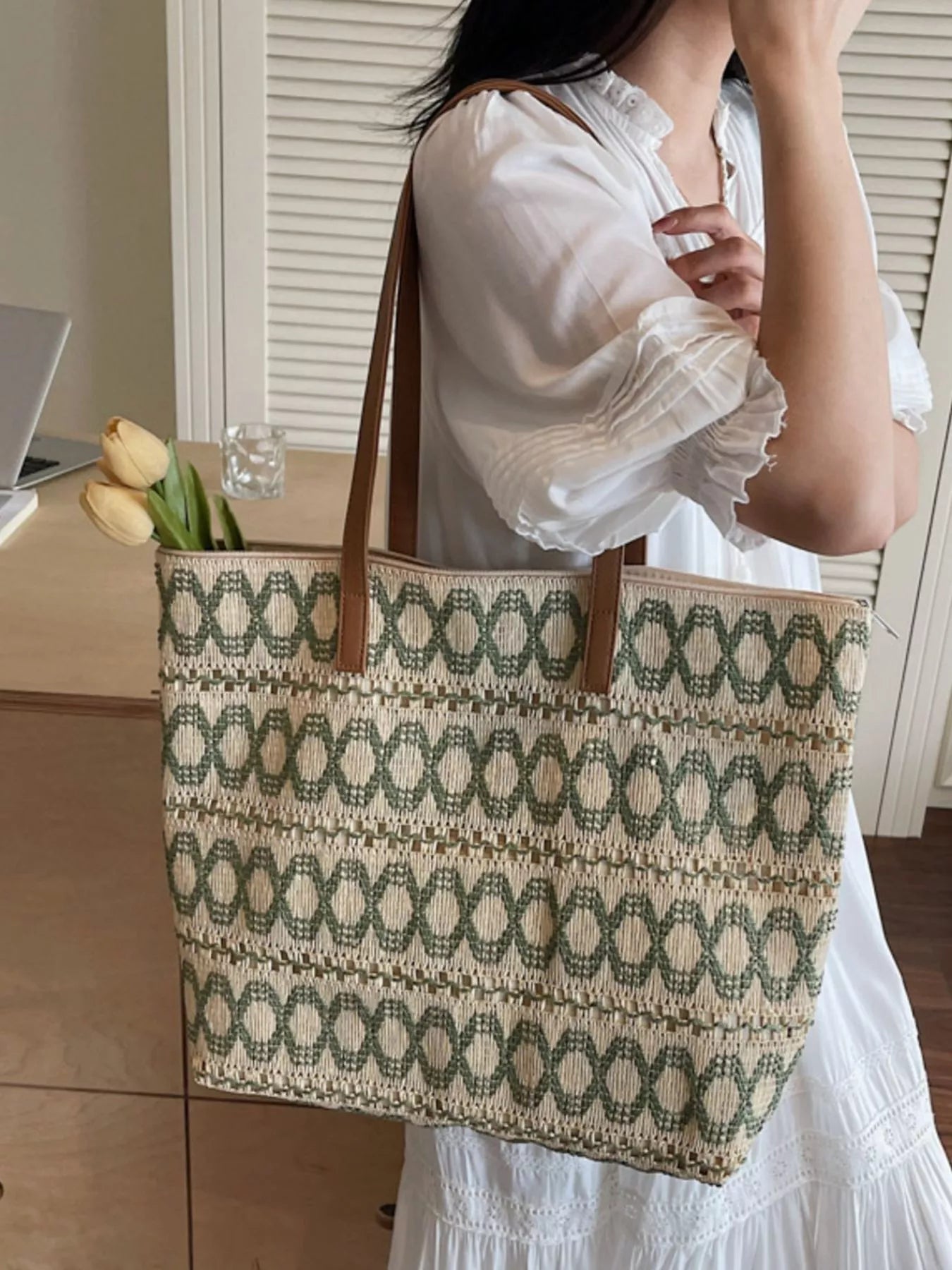 Woven Pattern Shoulder Bag