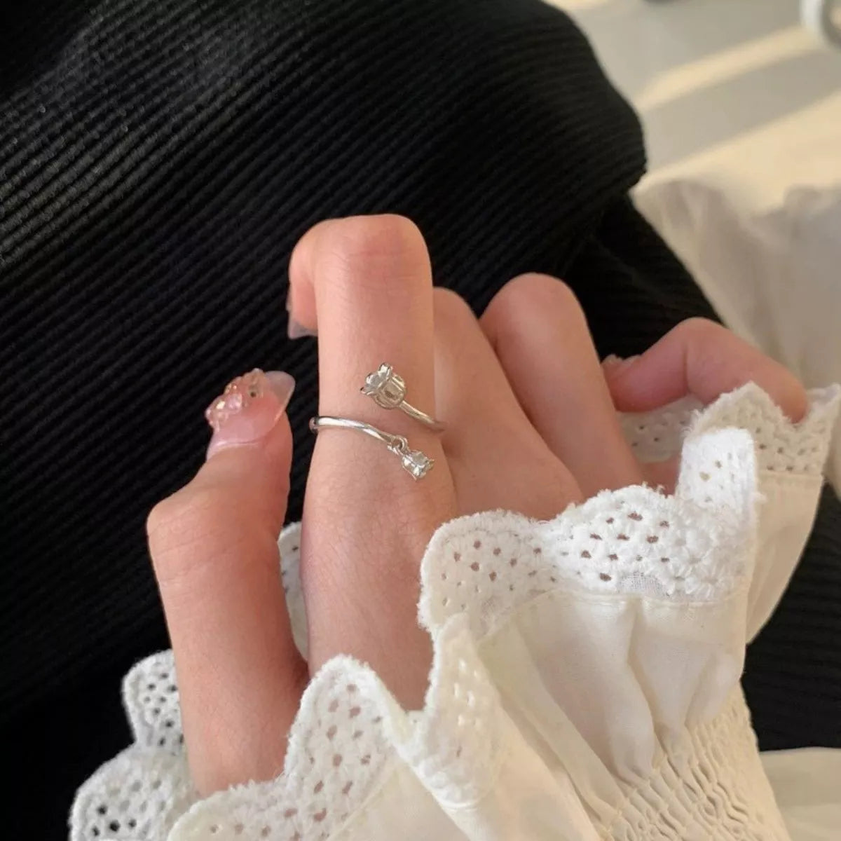 925 Sterling Silver Bypass Ring