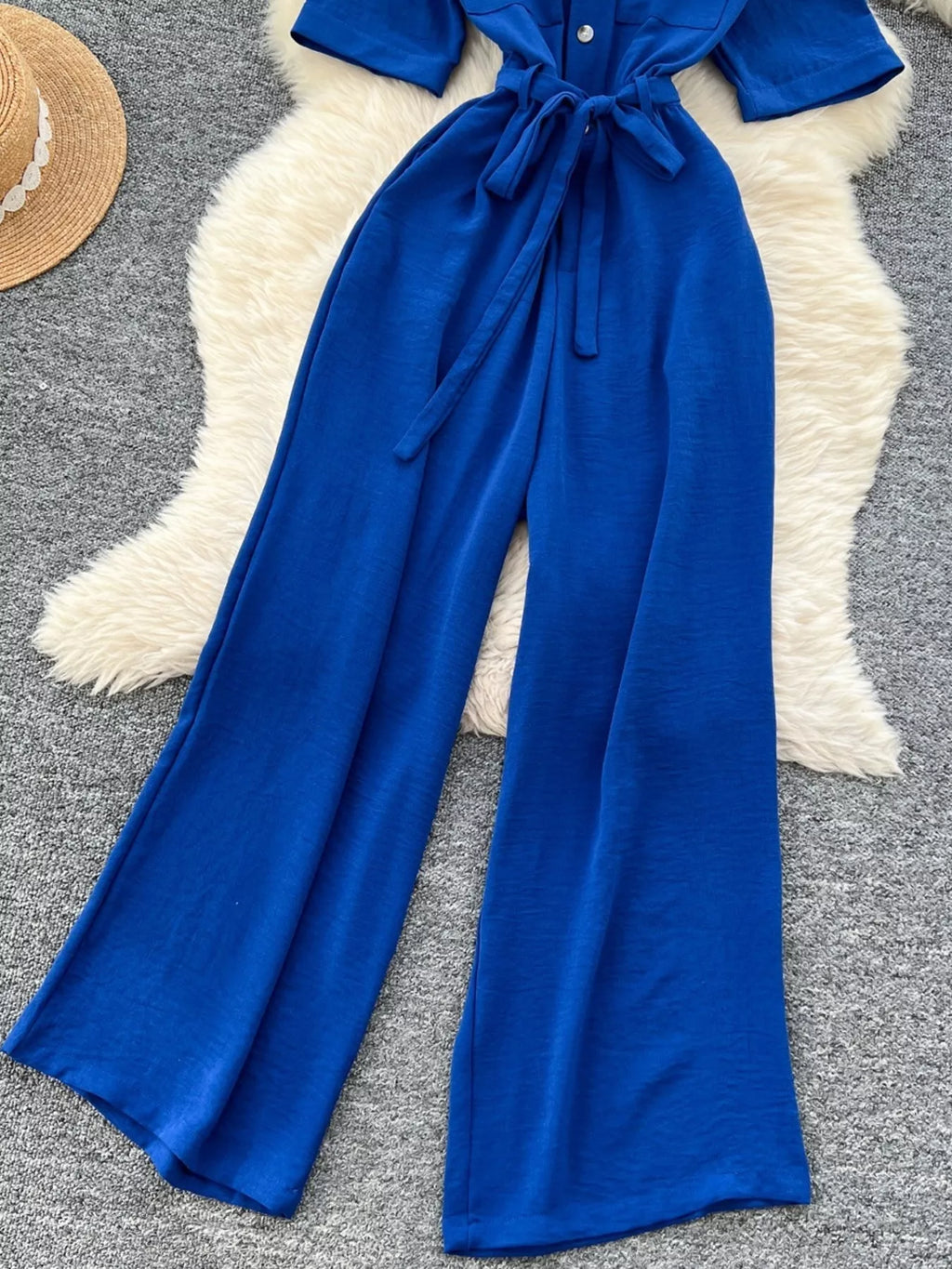 Tie Waist Wide Leg Jumpsuit