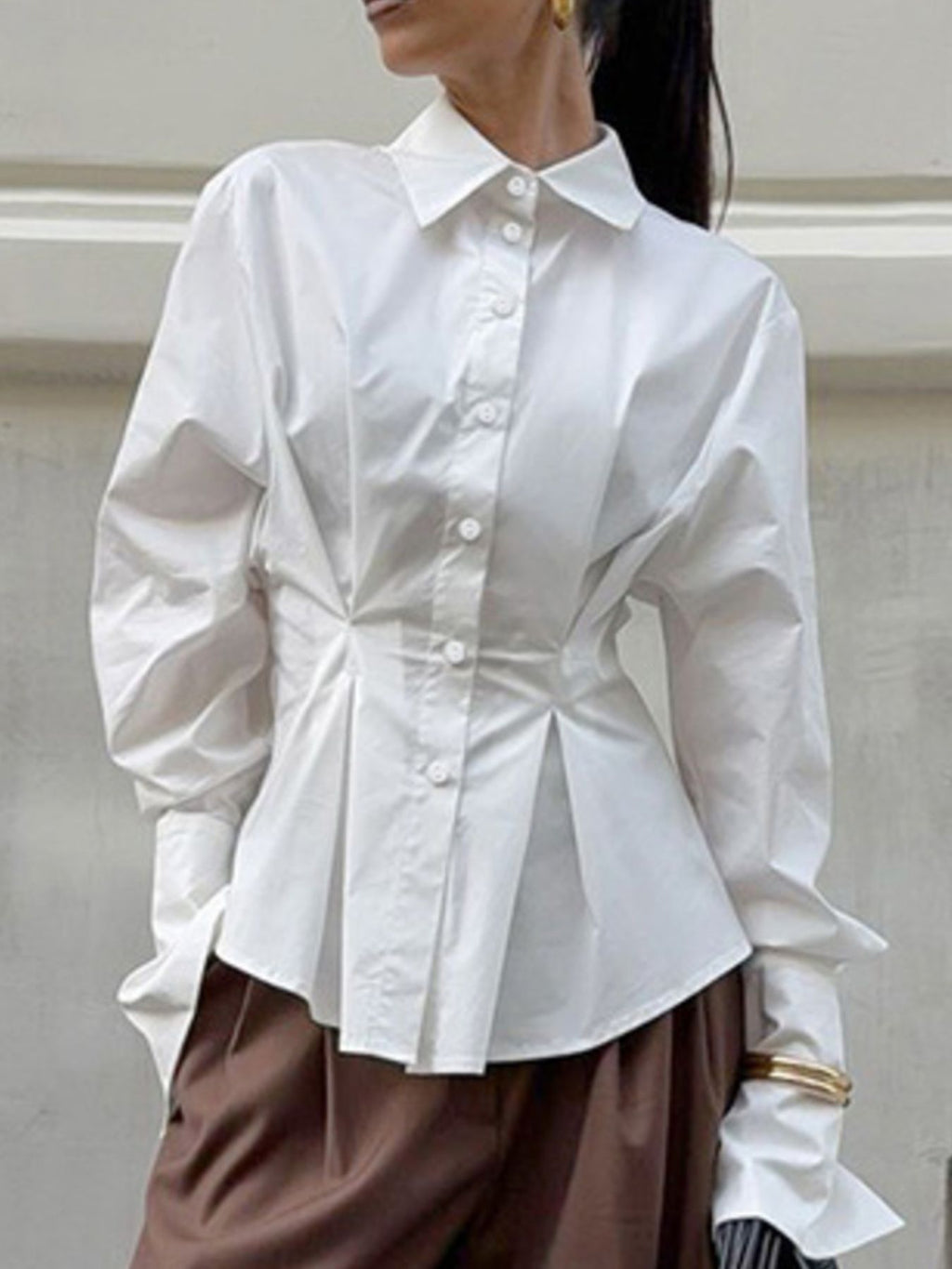 Button Up Cuff Detail Shirt