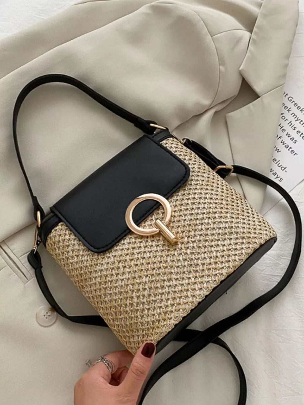 Woven Straw Crossbody Bag