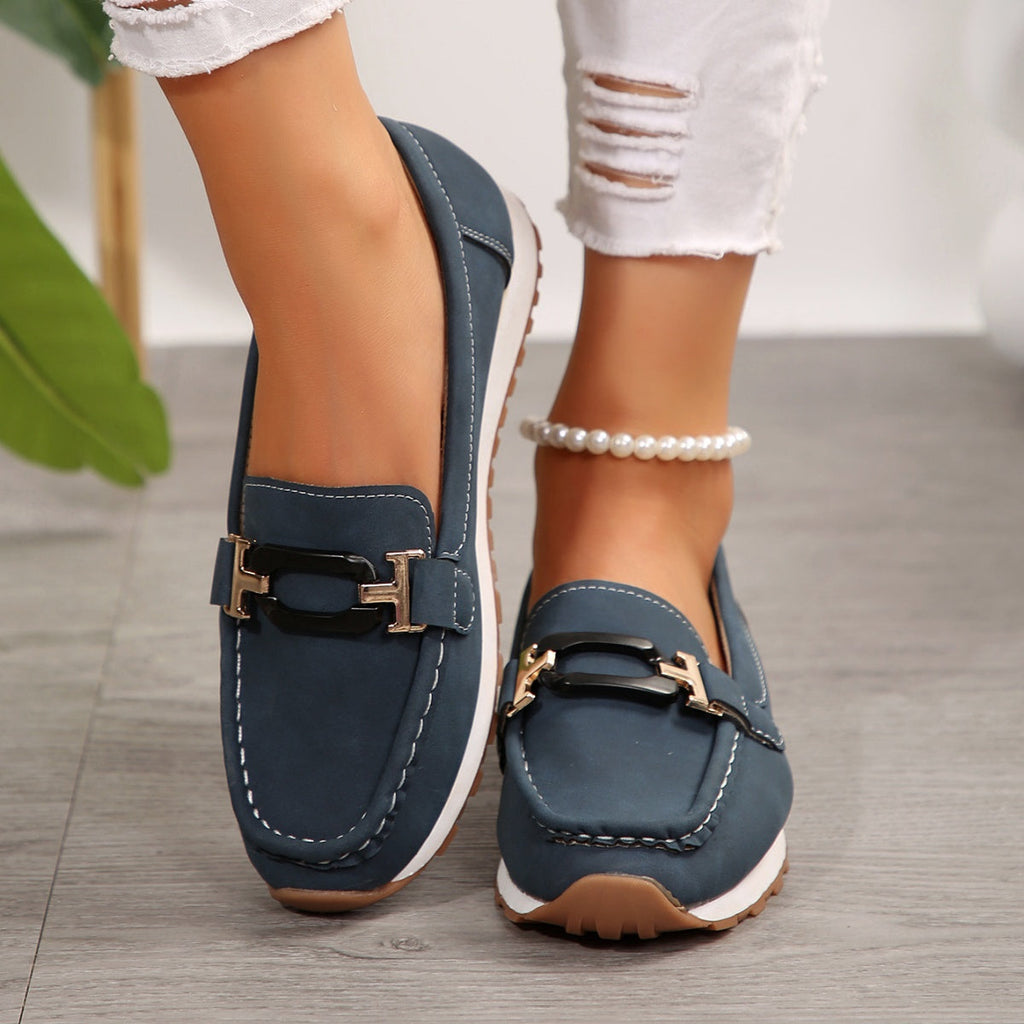 Buckle Decor Casual Slip-Ons