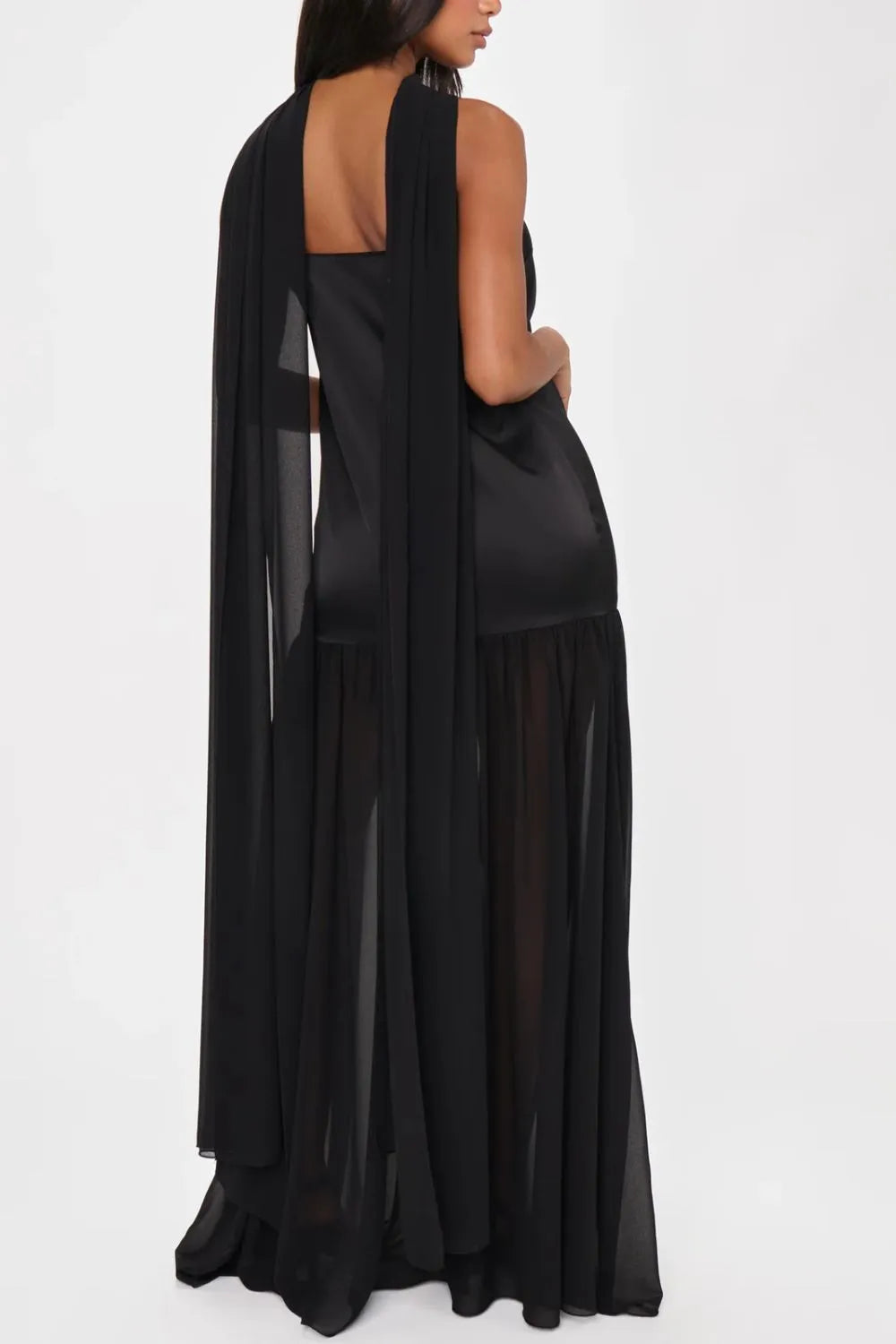 Adjustable Strap Maxi Cami Dress with Scarf