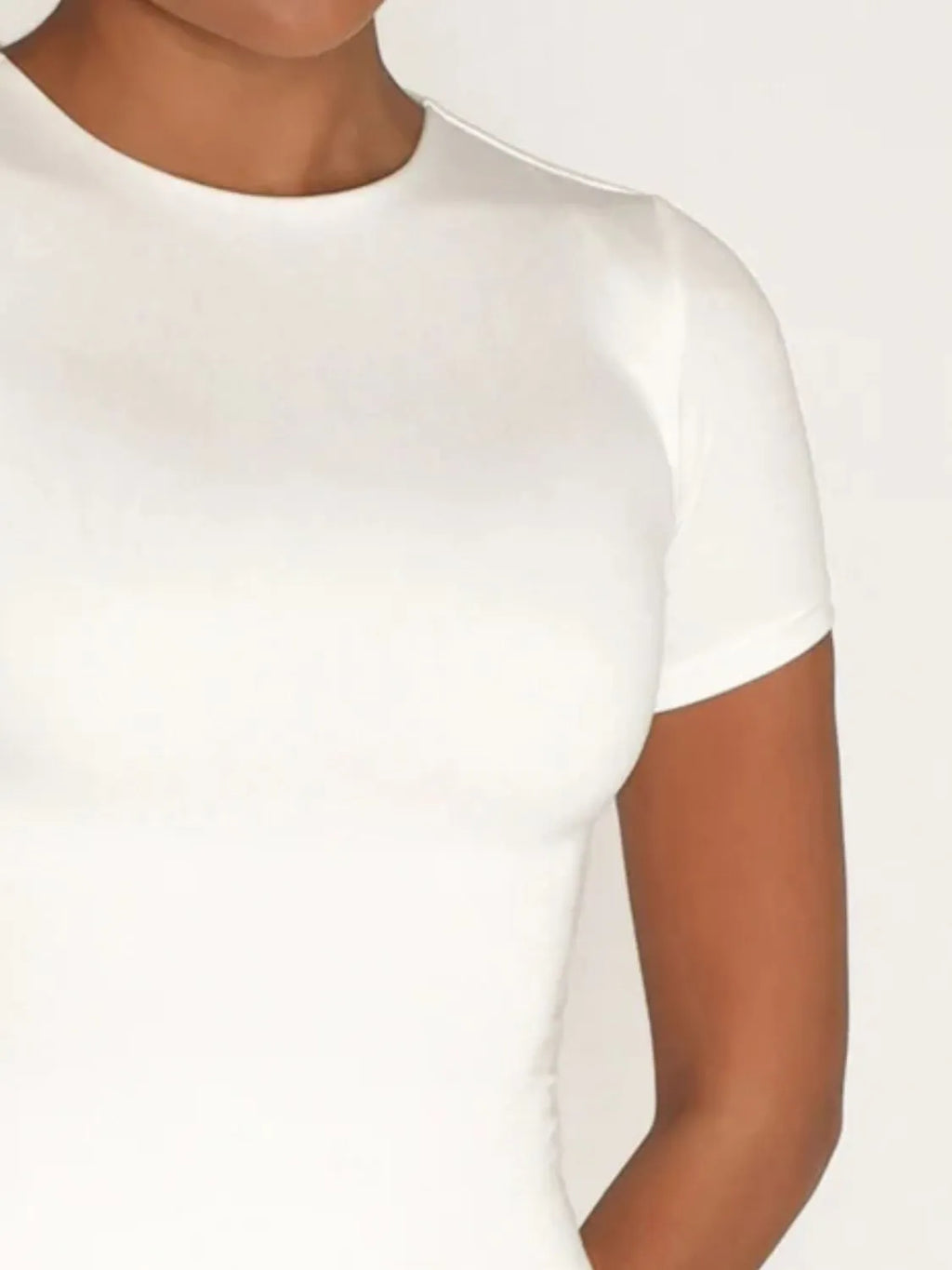 Round Neck Short Sleeve Swim Top