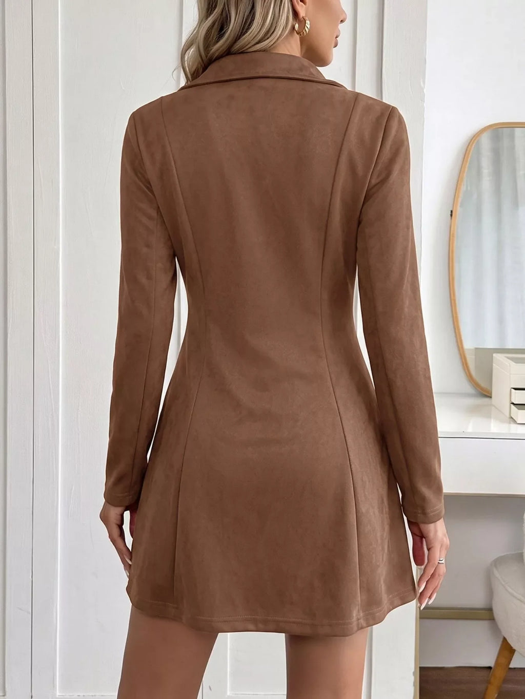 Johnny Collar Long Sleeve Dress