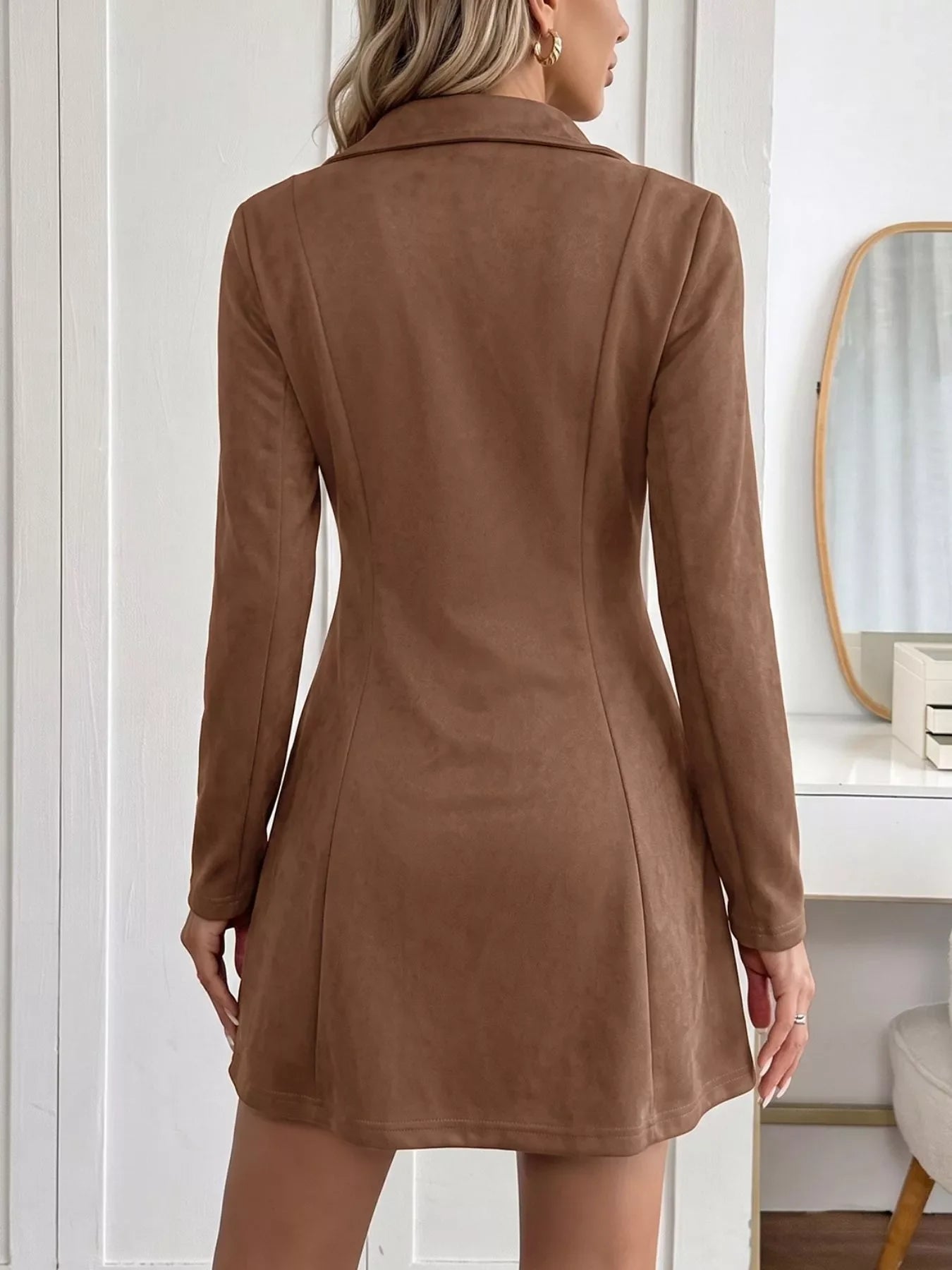 Johnny Collar Long Sleeve Dress