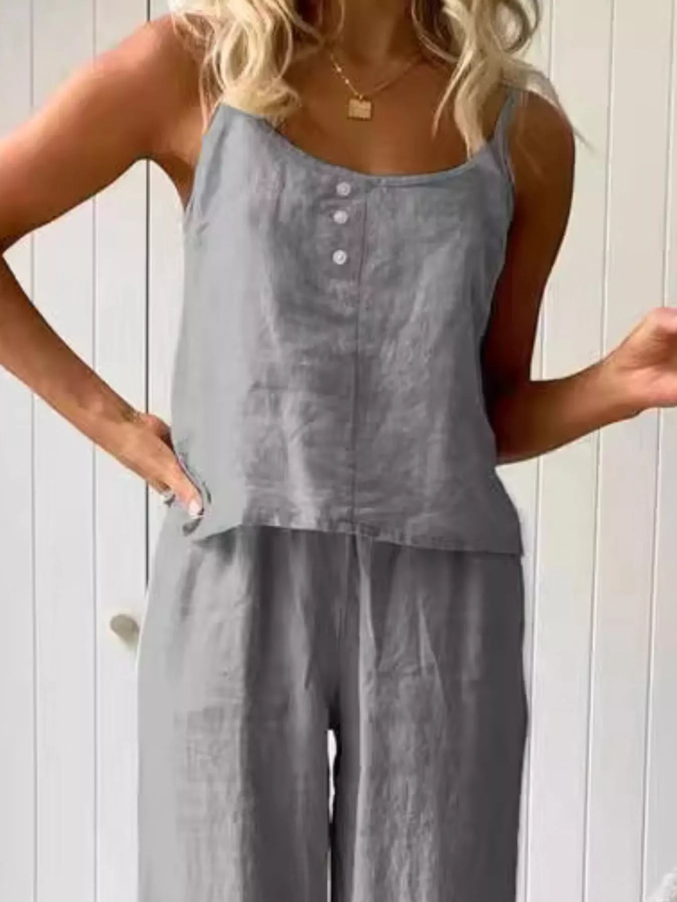 Scoop Neck Cami and Pants Set