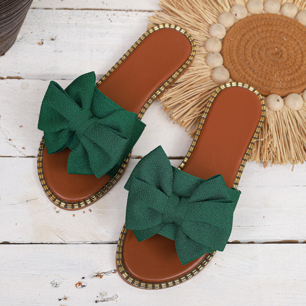 Bowknot Embellished Flat Sandals