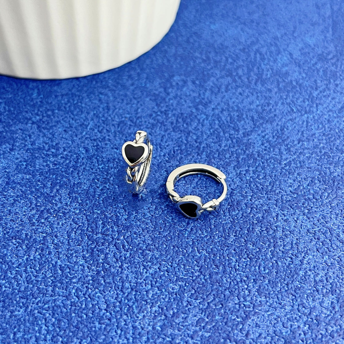925 Sterling Silver Heart Hoop Earrings