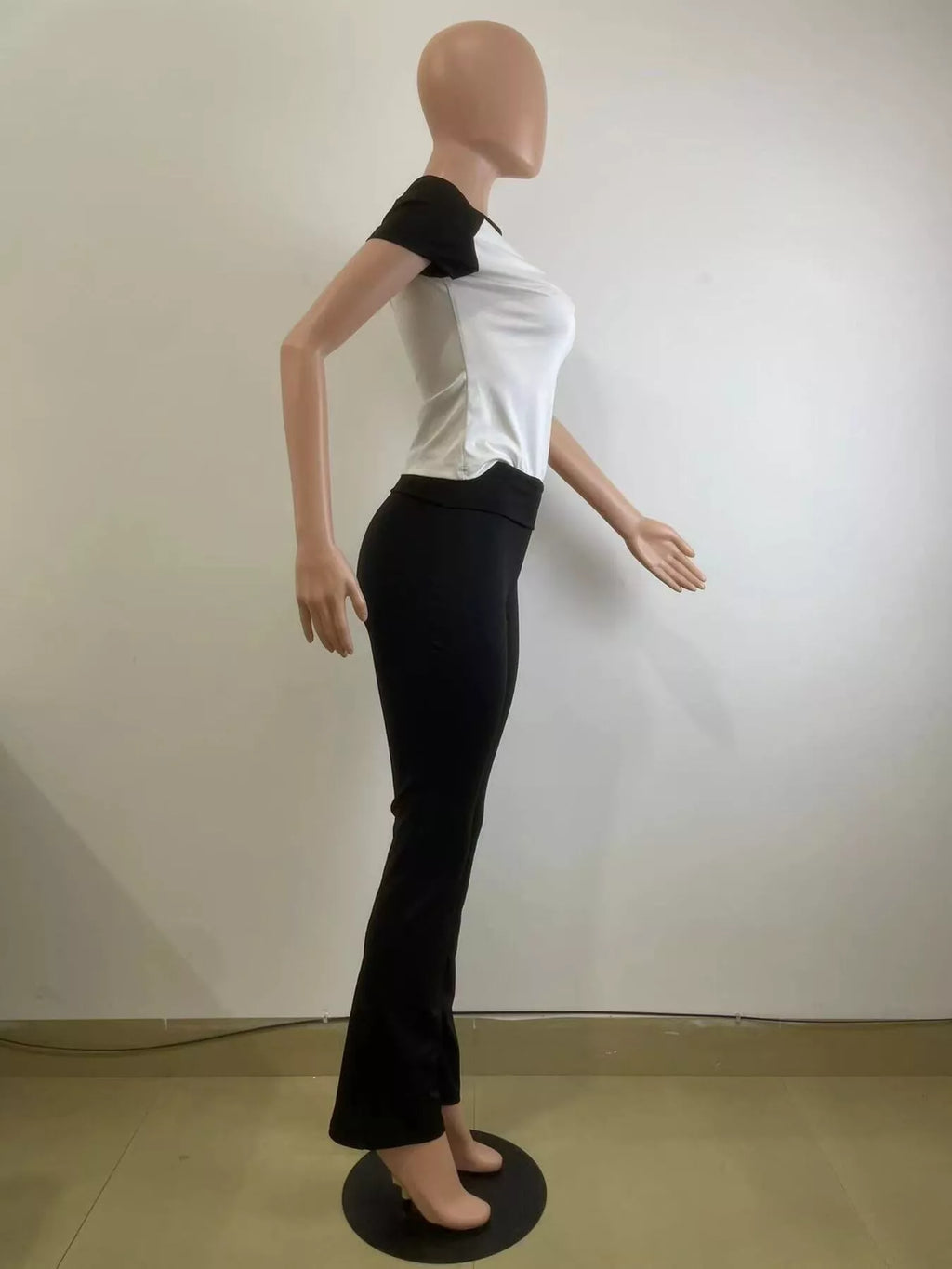 Contrast Short Sleeve Tee and Pants Set