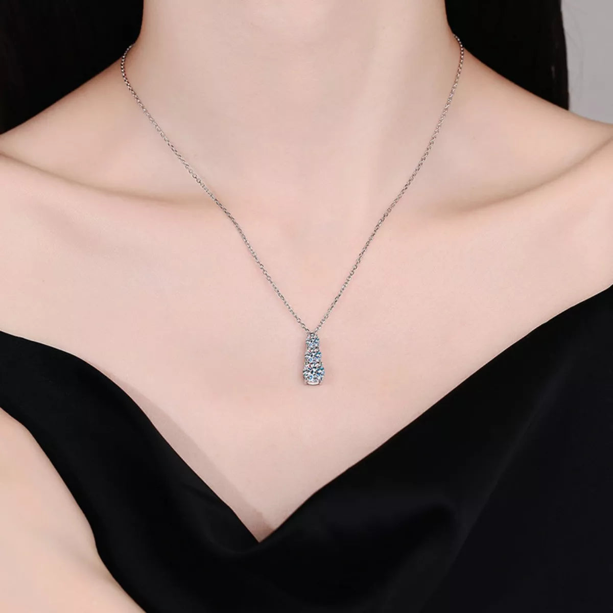 1.8 Carat Moissanite 925 Sterling Silver Pendant Necklace