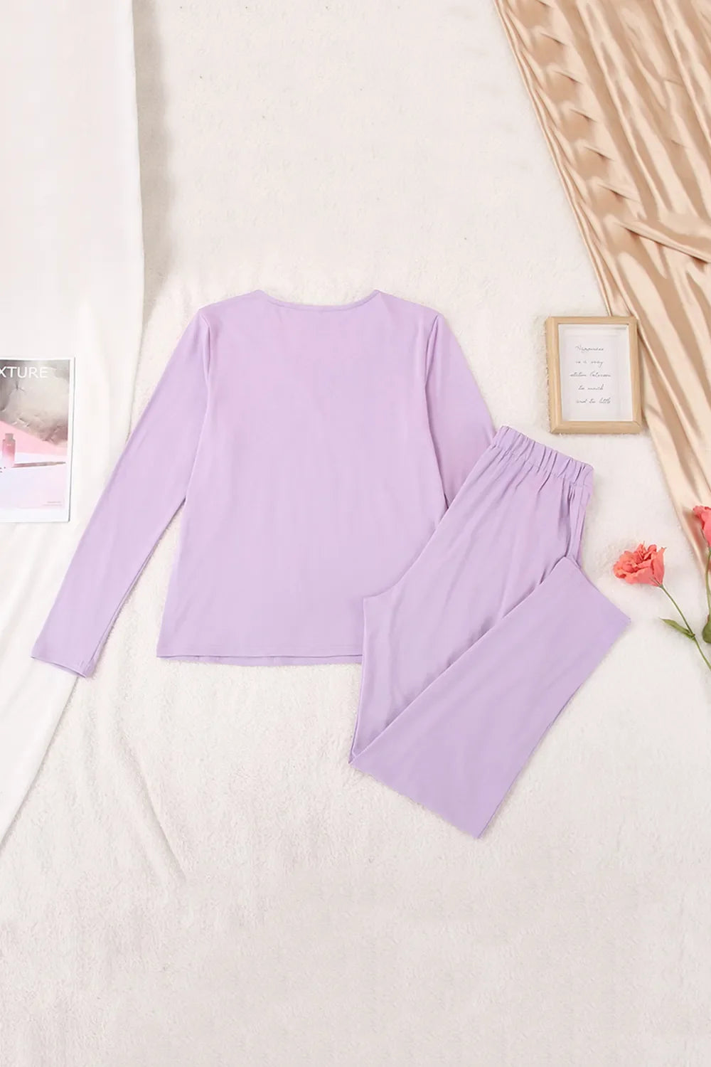 Buttery-Soft Surplice Long Sleeve Top and Pants Set