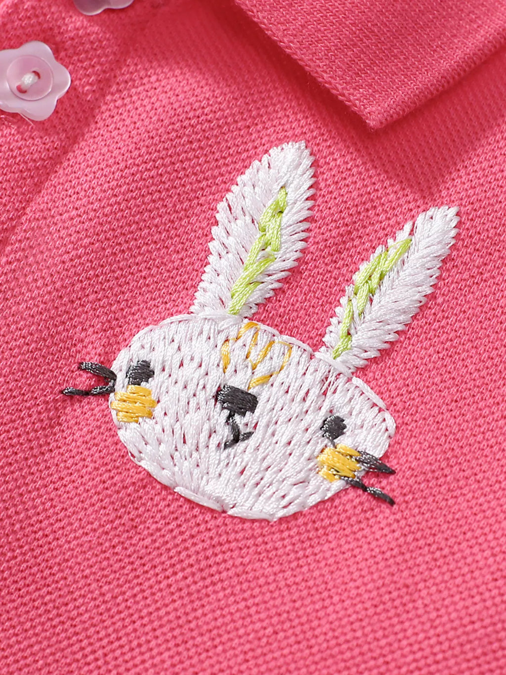 Children's Bunny Embroidered Polo Dress