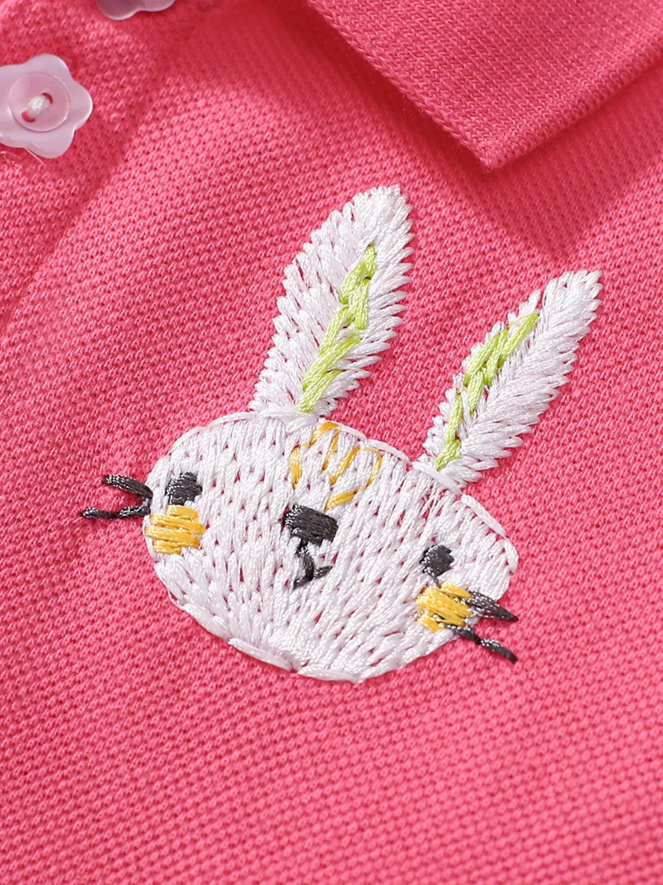Children's Bunny Embroidered Polo Dress