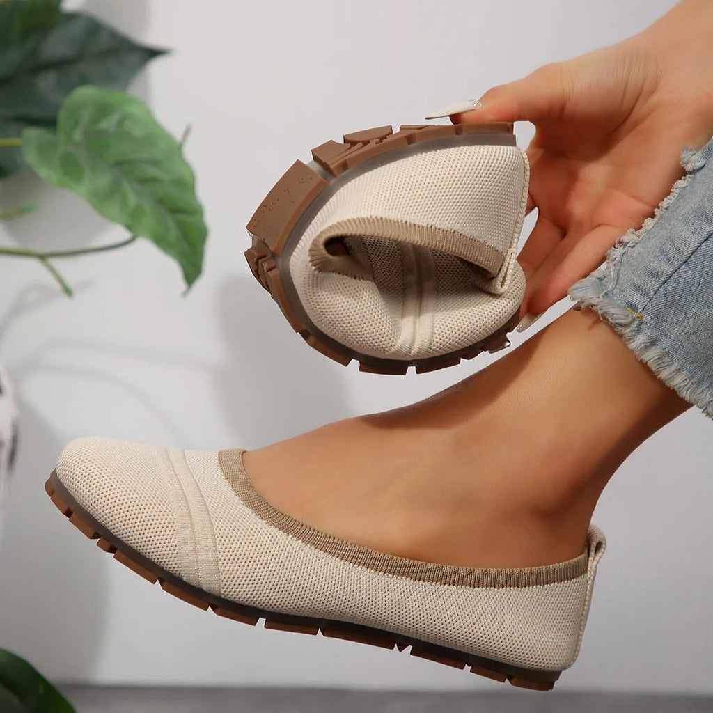 Mesh Round Toe Flat Slip-Ons