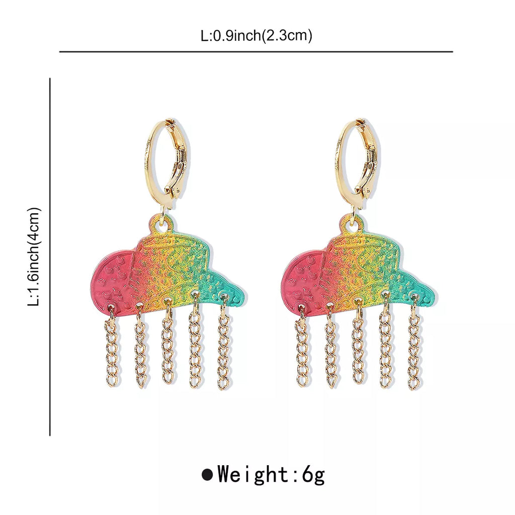 Rainbow Cloud Dangle Earrings