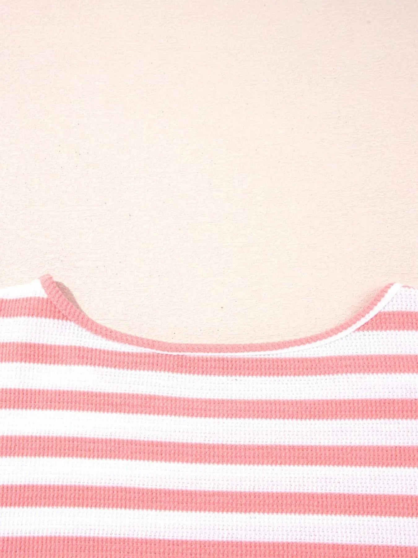 Striped Long Sleeve Ribbed Blouse