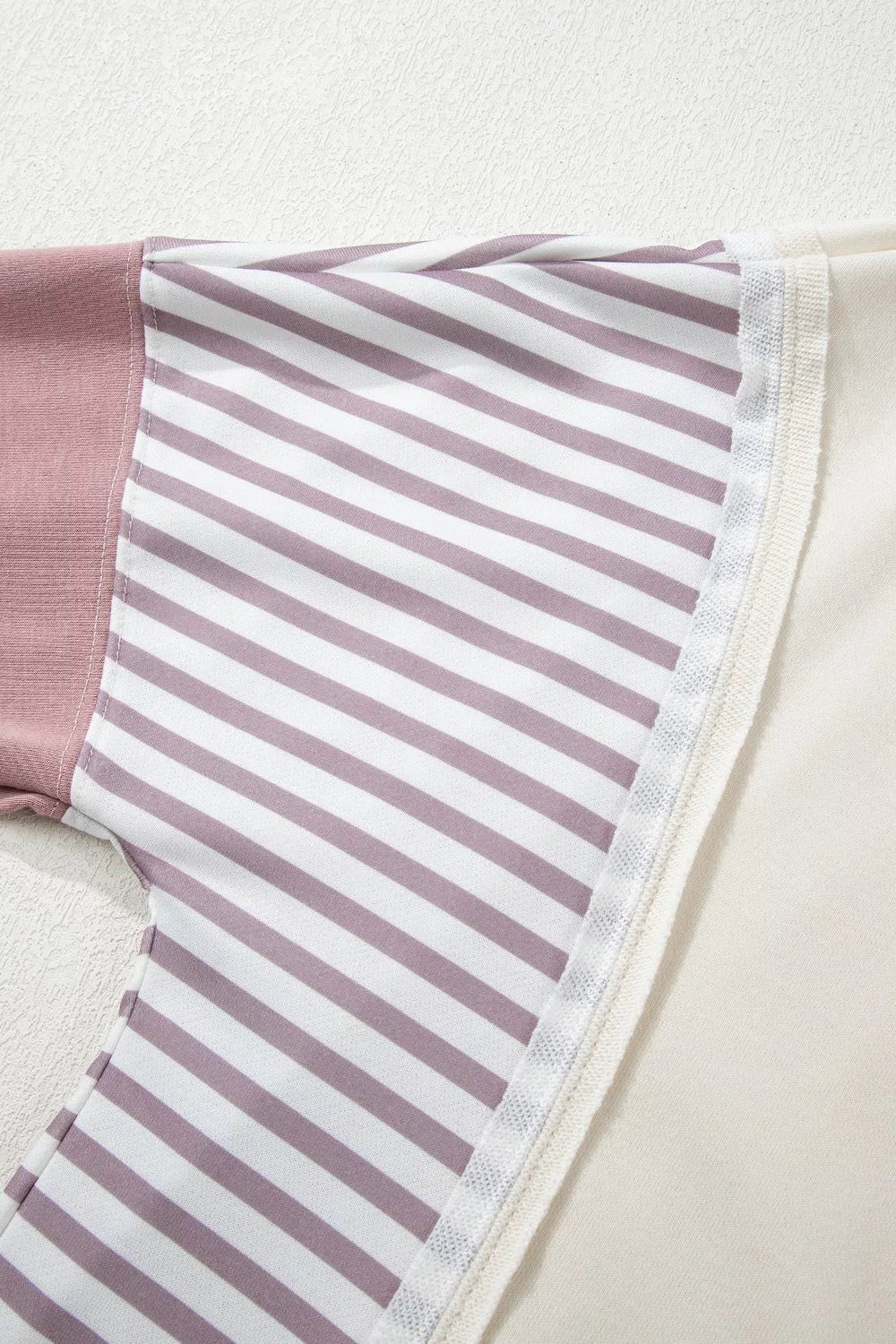 Color Block Striped Patchwork Dolman Slit Sweatshirt