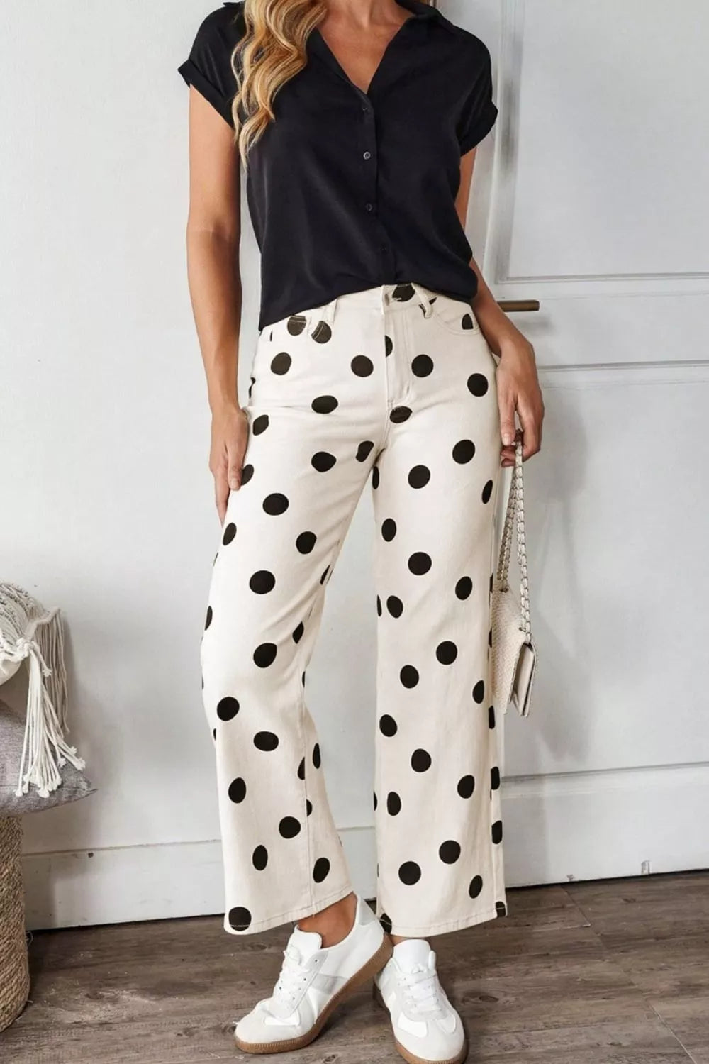 Polka Dot Loose Fit Jeans