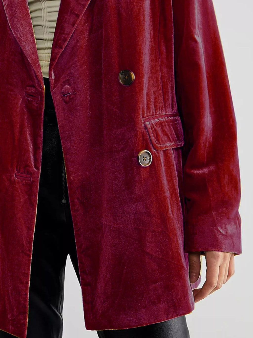 Lapel Collar Button Up Blazer